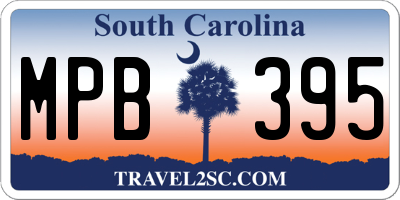 SC license plate MPB395