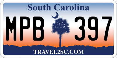 SC license plate MPB397