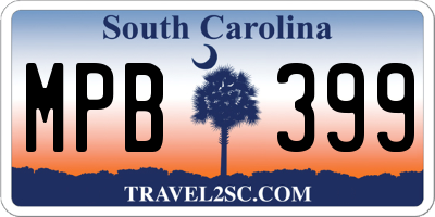 SC license plate MPB399