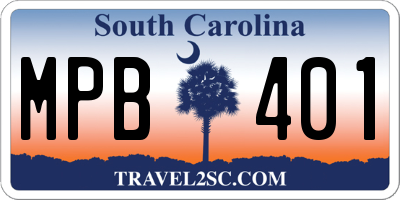 SC license plate MPB401