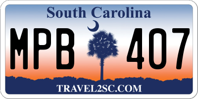 SC license plate MPB407