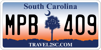 SC license plate MPB409