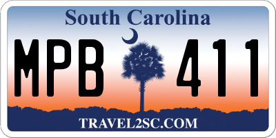 SC license plate MPB411
