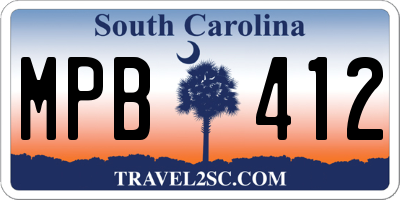 SC license plate MPB412