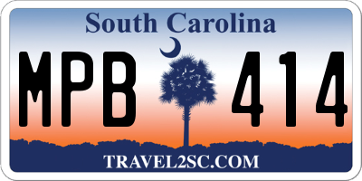 SC license plate MPB414