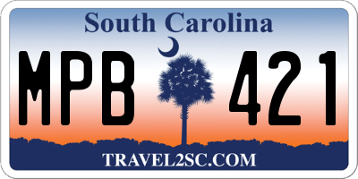 SC license plate MPB421
