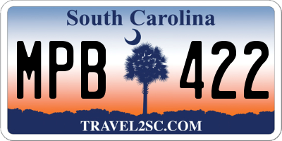 SC license plate MPB422