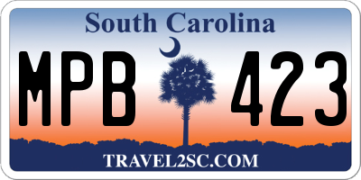 SC license plate MPB423
