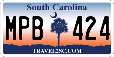 SC license plate MPB424