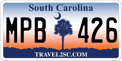 SC license plate MPB426