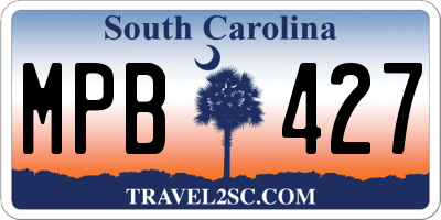 SC license plate MPB427