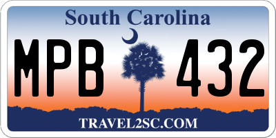 SC license plate MPB432