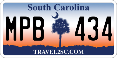 SC license plate MPB434