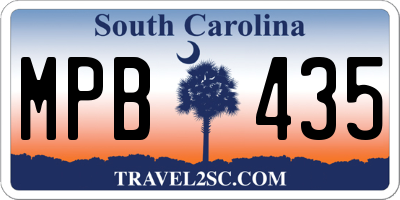 SC license plate MPB435