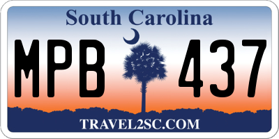 SC license plate MPB437