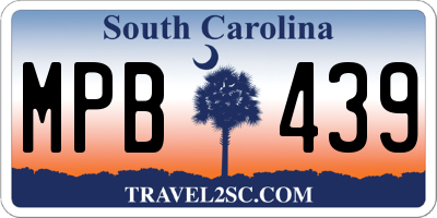 SC license plate MPB439