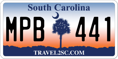 SC license plate MPB441