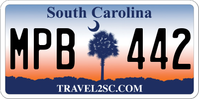 SC license plate MPB442