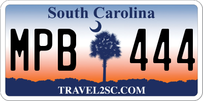 SC license plate MPB444