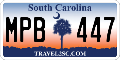 SC license plate MPB447