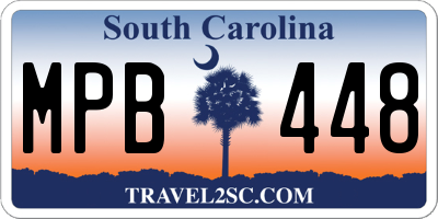 SC license plate MPB448
