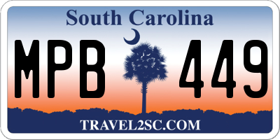 SC license plate MPB449