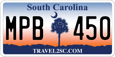 SC license plate MPB450