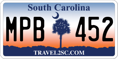 SC license plate MPB452
