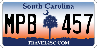 SC license plate MPB457