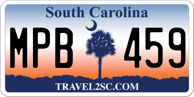 SC license plate MPB459
