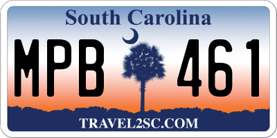 SC license plate MPB461