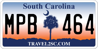 SC license plate MPB464