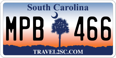 SC license plate MPB466