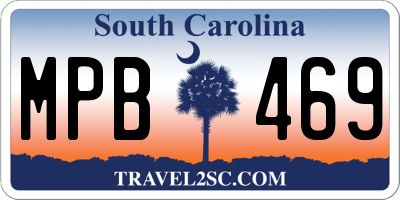 SC license plate MPB469