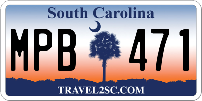 SC license plate MPB471