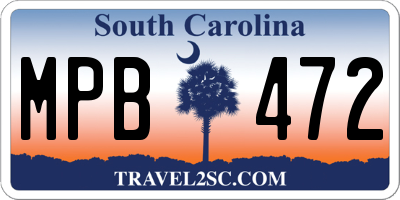 SC license plate MPB472