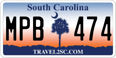 SC license plate MPB474