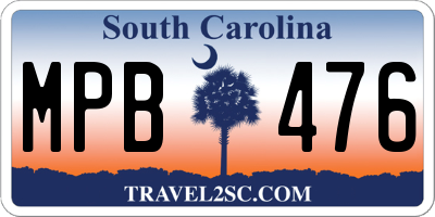 SC license plate MPB476
