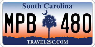 SC license plate MPB480