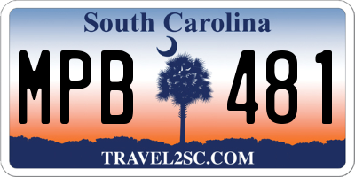 SC license plate MPB481
