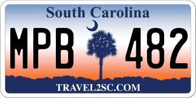 SC license plate MPB482