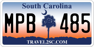 SC license plate MPB485