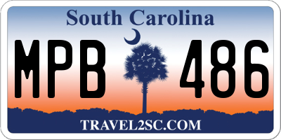 SC license plate MPB486