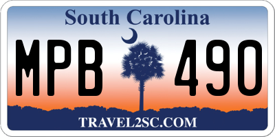 SC license plate MPB490