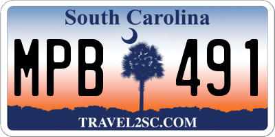 SC license plate MPB491