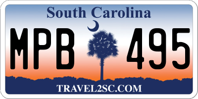 SC license plate MPB495