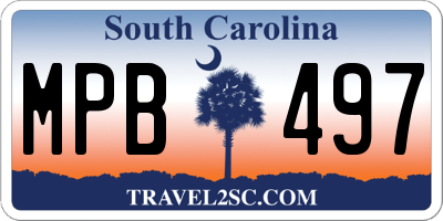 SC license plate MPB497