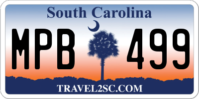 SC license plate MPB499