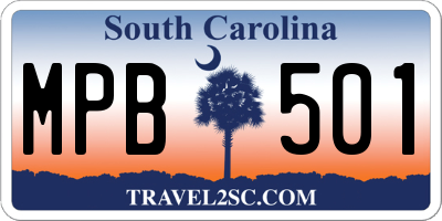 SC license plate MPB501