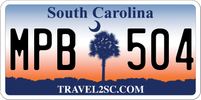 SC license plate MPB504
